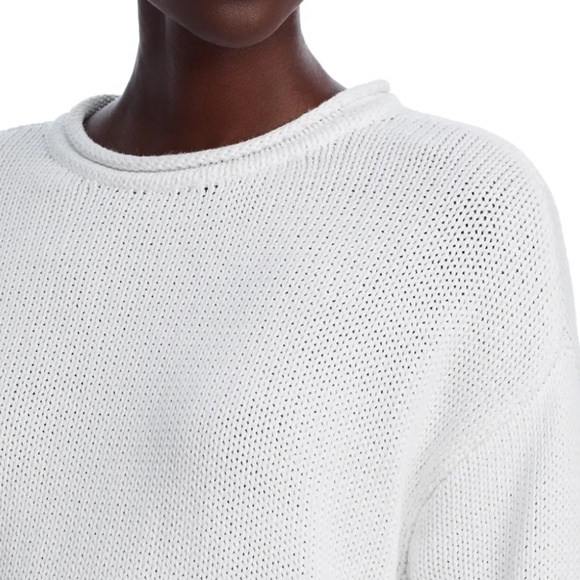 AQUA White Cotton Roll Neck Sweater – Size Large – NWT - Picture 4 of 7